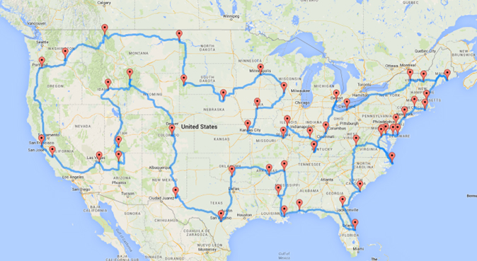 Most Efficient Route for Lower 48